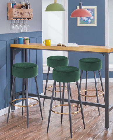 2x Barhocker rund Barstuhl aus Stoff Samt Gestell aus Metall Tresenhocker gut gepolstert Sitzhöhe 80 cm Farbauswahl Duhome 5168A