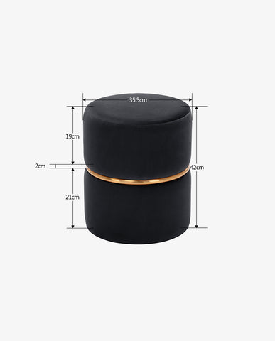 Duhome Sitzhocker Hocker Rund Polsterhocker Schminkhocker edles Design 9123