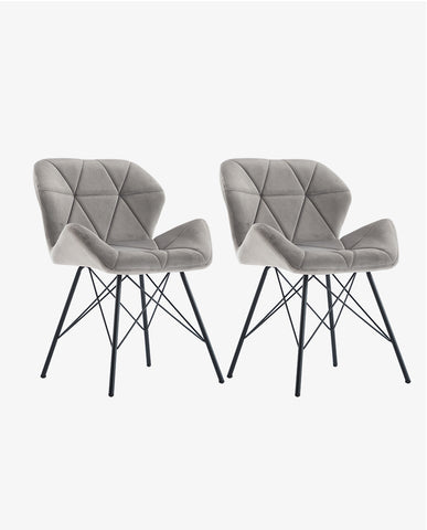 Duhome 2er Set Esszimmerstuhl Stoff Küchenstuhl Metallbeine Konferenzstuhl Besucherstuhl Retro Farbauswahl 622J