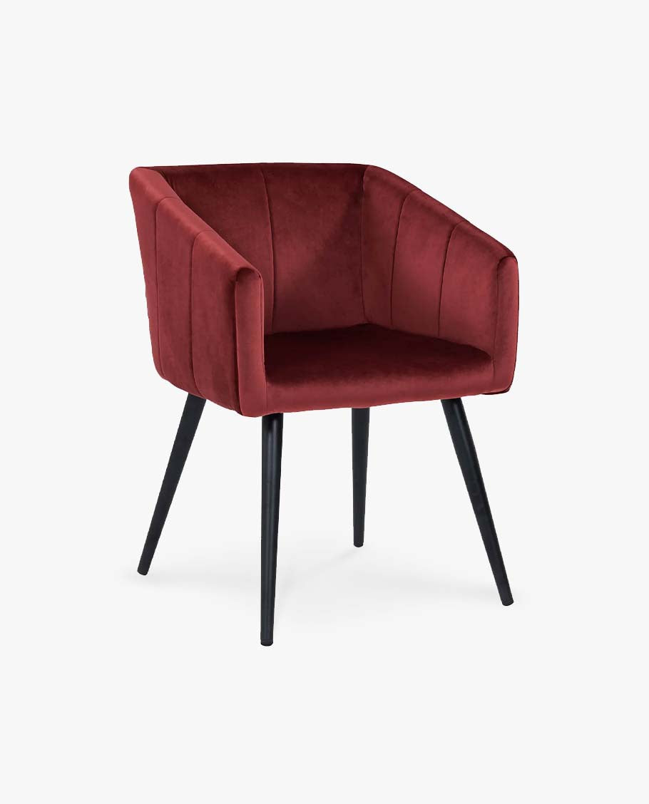 Esszimmerstuhl aus Stoff (Samt) Farbauswahl Retro Design Stuhl mit Rückenlehne Sessel Metallbeine Duhome 8065