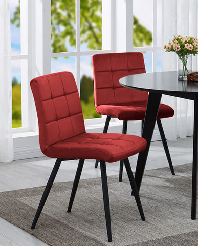 2er Set Esszimmerstuhl aus Stoff Samt Farbauswahl Stuhl Retro Design Polsterstuhl mit Rückenlehne Metallbeine Duhome 8043B
