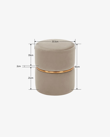 Duhome Sitzhocker Hocker Rund Polsterhocker Schminkhocker edles Design 9123