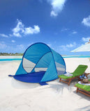 Load image into Gallery viewer, Strandmuschel Pop Up Strandzelt Blau Polyester blitzschneller Aufbau Wetter- und Sichtschutz Duhome BT-006