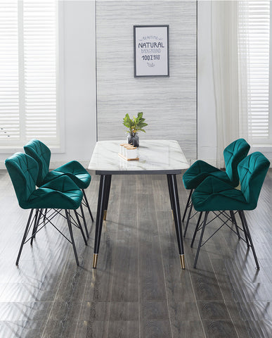 Duhome 2er Set Esszimmerstuhl Stoff Küchenstuhl Metallbeine Konferenzstuhl Besucherstuhl Retro Farbauswahl 622J