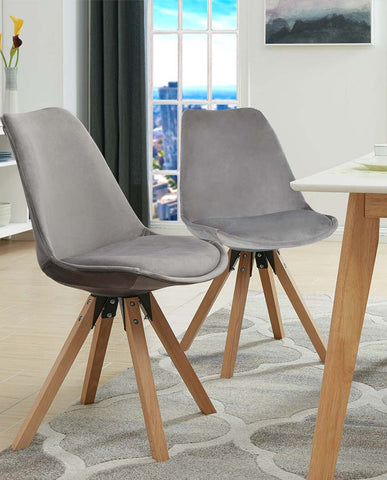 Duhome 2er Set Stuhl Esszimmerstühle Küchenstühle Farbauswahl mit Holzbeinen Sitzkissen Esszimmerstuhl Retro 518M