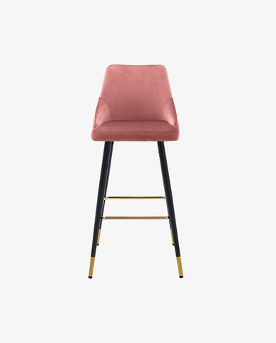 2x Barhocker Barstuhl aus Stoff Samt Gestell aus Metall Tresenhocker Bar Sessel gut gepolstert mit Lehne Farbauswahl Duhome 5170G