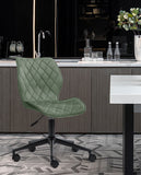 Load image into Gallery viewer, Drehstuhl aus edlem Samtstoff Grau Rollhocker Bürostuhl Stoff Höhenverstellung Schreibtischstuhl drehbar Farbauswahl Duhome 5180W