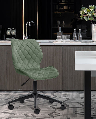 Drehstuhl aus edlem Samtstoff Grau Rollhocker Bürostuhl Stoff Höhenverstellung Schreibtischstuhl drehbar Farbauswahl Duhome 5180W