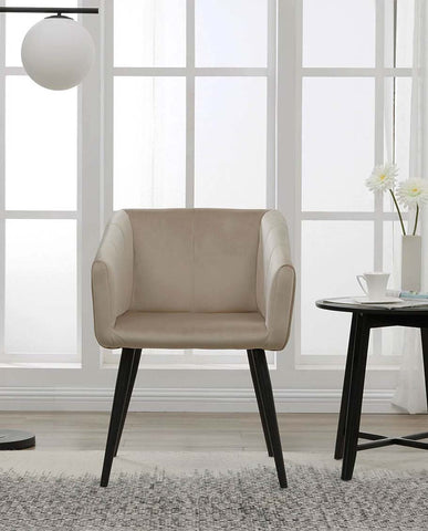 Esszimmerstuhl aus Stoff (Samt) Farbauswahl Retro Design Stuhl mit Rückenlehne Sessel Metallbeine Duhome 8065