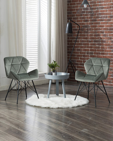 Duhome 2er Set Esszimmerstuhl Stoff Küchenstuhl Metallbeine Konferenzstuhl Besucherstuhl Retro Farbauswahl 622J