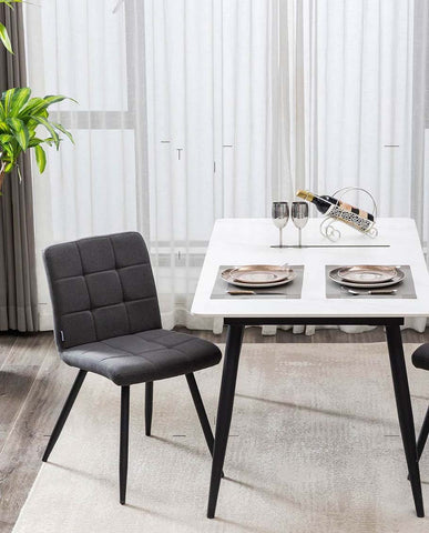 2er Set Esszimmerstuhl aus Stoff Samt Farbauswahl Stuhl Retro Design Polsterstuhl mit Rückenlehne Metallbeine Duhome 8043B