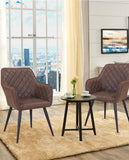 Load image into Gallery viewer, Esszimmerstuhl aus Stoff (Samt) Farbauswahl Retro Design Armlehnstuhl Stuhl mit Rückenlehne Sessel Metallbeine Duhome 8058