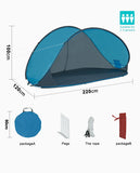 Load image into Gallery viewer, Strandmuschel Pop up Strandzelt Hellblau Polyester blitzschneller Aufbau Wetter- und Sichtschutz Farbauswahl Duhome BT-004