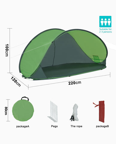 Strandmuschel Pop up Strandzelt Hellblau Polyester blitzschneller Aufbau Wetter- und Sichtschutz Farbauswahl Duhome BT-004