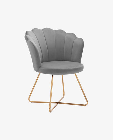 Duhome Sessel aus Stoff Samt Polstersessel Retro Design Polsterstuhl Metallgestell gold 8057C