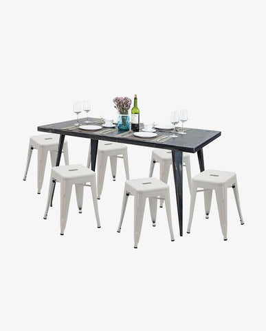 Duhome Eisen / Metall Hocker Höhe 46 cm Arbeitshocker Stapelbar und Robust Industry Design Farbauswahl 665A