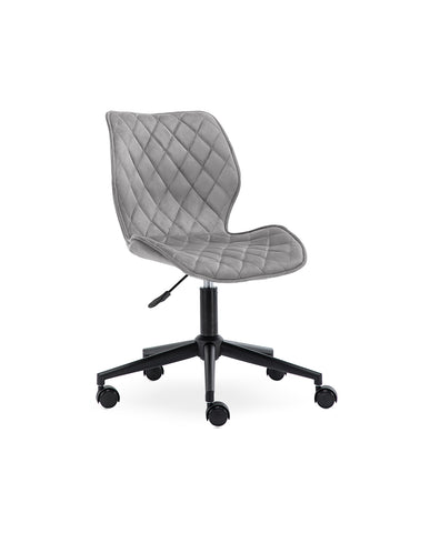 Drehstuhl aus edlem Samtstoff Grau Rollhocker Bürostuhl Stoff Höhenverstellung Schreibtischstuhl drehbar Farbauswahl Duhome 5180W