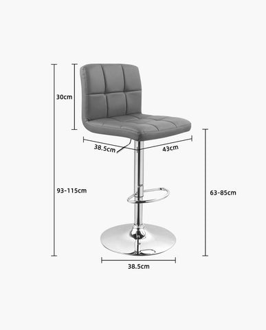 Duhome Barhocker 2x Barstuhl Kunstleder oder Stoff Tresenhocker Bar Sessel gut gepolstert höhenverstellbar mit Lehne eckig 451Y