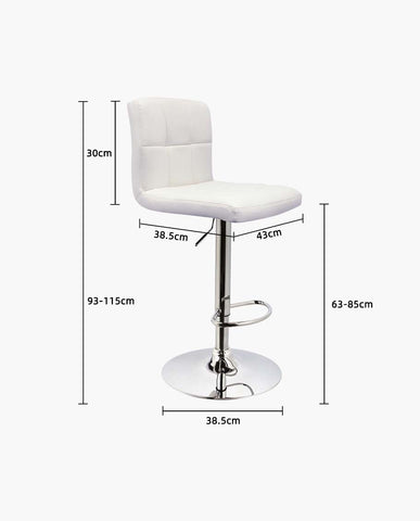Duhome Barhocker 2x Barstuhl Kunstleder oder Stoff Tresenhocker Bar Sessel gut gepolstert höhenverstellbar mit Lehne eckig 451Y