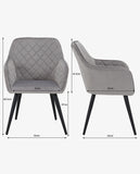 Load image into Gallery viewer, Esszimmerstuhl aus Stoff (Samt) Farbauswahl Retro Design Armlehnstuhl Stuhl mit Rückenlehne Sessel Metallbeine Duhome 8058