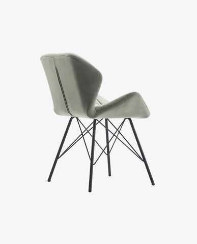 Duhome 2er Set Esszimmerstuhl Stoff Küchenstuhl Metallbeine Konferenzstuhl Besucherstuhl Retro Farbauswahl 622J