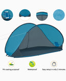 Load image into Gallery viewer, Strandmuschel Pop up Strandzelt Hellblau Polyester blitzschneller Aufbau Wetter- und Sichtschutz Farbauswahl Duhome BT-004