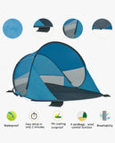 Load image into Gallery viewer, Strandmuschel Pop Up Strandzelt Blau Polyester blitzschneller Aufbau Wetter- und Sichtschutz Duhome BT-006