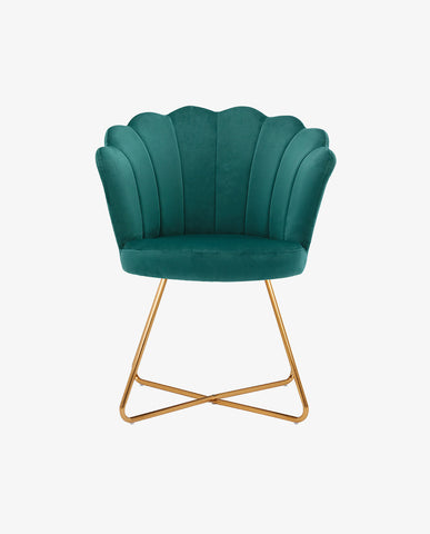 Duhome Sessel aus Stoff Samt Polstersessel Retro Design Polsterstuhl Metallgestell gold 8057C