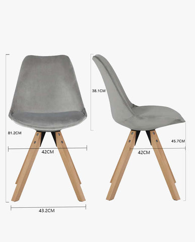 Duhome 2er Set Stuhl Esszimmerstühle Küchenstühle Farbauswahl mit Holzbeinen Sitzkissen Esszimmerstuhl Retro 518M