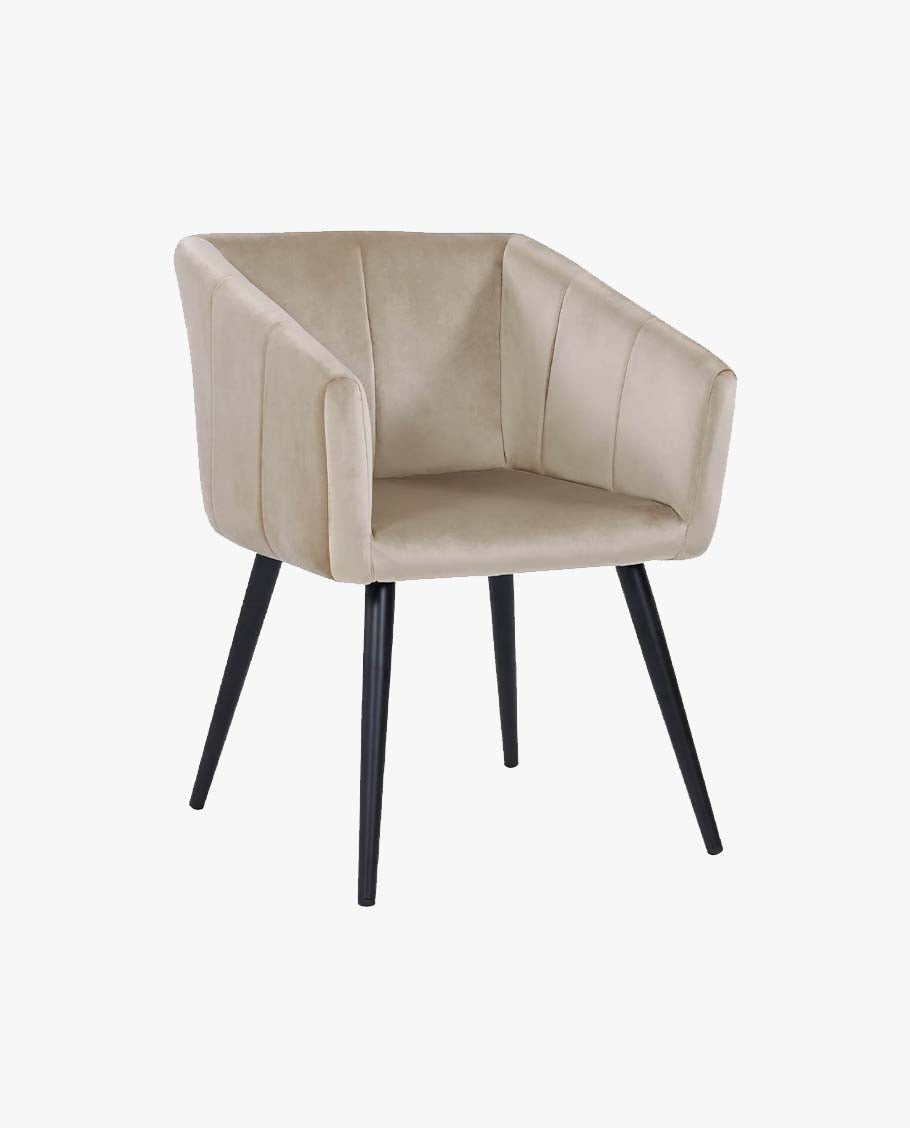 Esszimmerstuhl aus Stoff (Samt) Farbauswahl Retro Design Stuhl mit Rückenlehne Sessel Metallbeine Duhome 8065