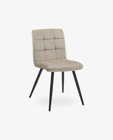 2er Set Esszimmerstuhl aus Stoff Samt Farbauswahl Stuhl Retro Design Polsterstuhl mit Rückenlehne Metallbeine Duhome 8043B