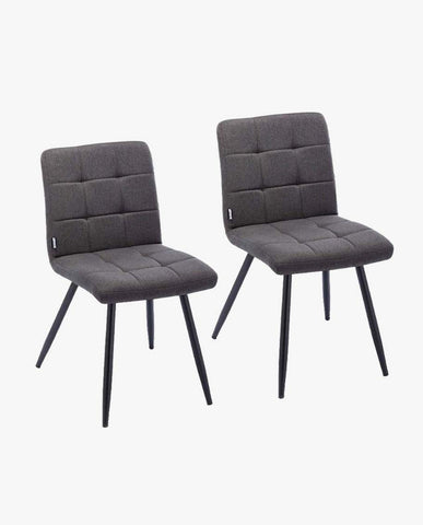 2er Set Esszimmerstuhl aus Stoff Samt Farbauswahl Stuhl Retro Design Polsterstuhl mit Rückenlehne Metallbeine Duhome 8043B