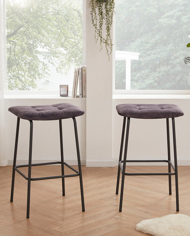 Duhome 2x Barhocker Barstuhl Gestell aus Metall Tresenhocker gepolstert Sitzhöhe 71 cm 5298D1