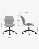 Load image into Gallery viewer, Drehstuhl aus edlem Samtstoff Grau Rollhocker Bürostuhl Stoff Höhenverstellung Schreibtischstuhl drehbar Farbauswahl Duhome 5180W