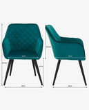 Load image into Gallery viewer, Esszimmerstuhl aus Stoff (Samt) Farbauswahl Retro Design Armlehnstuhl Stuhl mit Rückenlehne Sessel Metallbeine Duhome 8058