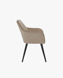 Load image into Gallery viewer, Esszimmerstuhl aus Stoff (Samt) Farbauswahl Retro Design Armlehnstuhl Stuhl mit Rückenlehne Sessel Metallbeine Duhome 8058