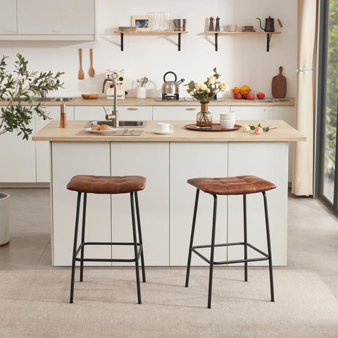 Duhome 2x Barhocker Barstuhl Gestell aus Metall Tresenhocker gepolstert Sitzhöhe 71 cm 5298D1