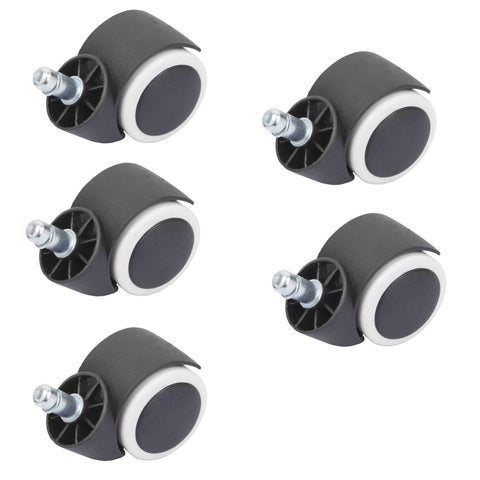 Duhome Stuhlrollen Hartboden Rollen Bürostuhlrollen Stift 11 mm, 5er Set Rollen