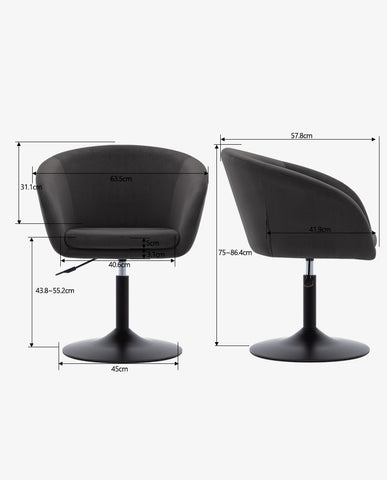 Sessel höhenverstellbar Esszimmerstuhl Kunstleder Clubsessel Coctailsessel Lounge Sessel Farbauswahl - TYP 440