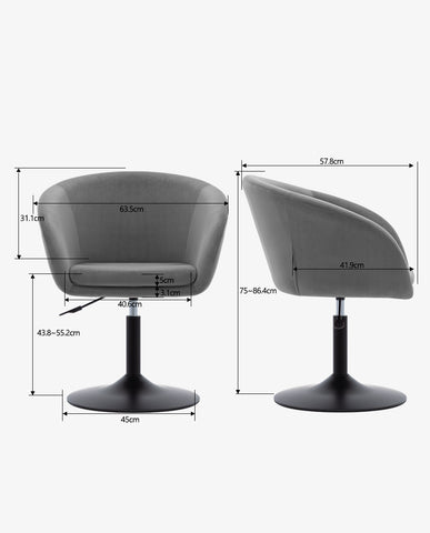 Sessel höhenverstellbar Esszimmerstuhl Kunstleder Clubsessel Coctailsessel Lounge Sessel Farbauswahl - TYP 440