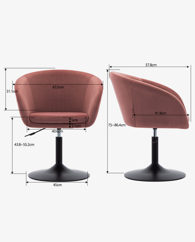 Sessel höhenverstellbar Esszimmerstuhl Kunstleder Clubsessel Coctailsessel Lounge Sessel Farbauswahl - TYP 440